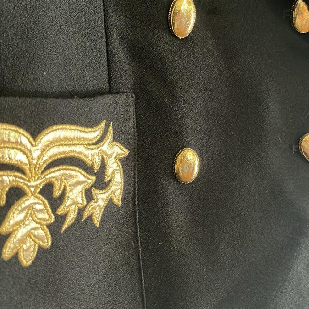 VTG 90s Oleg Cassini Woman's SZ 8 Jacket Blazer Embellished Tailored Military Lo - Picture 6 of 13